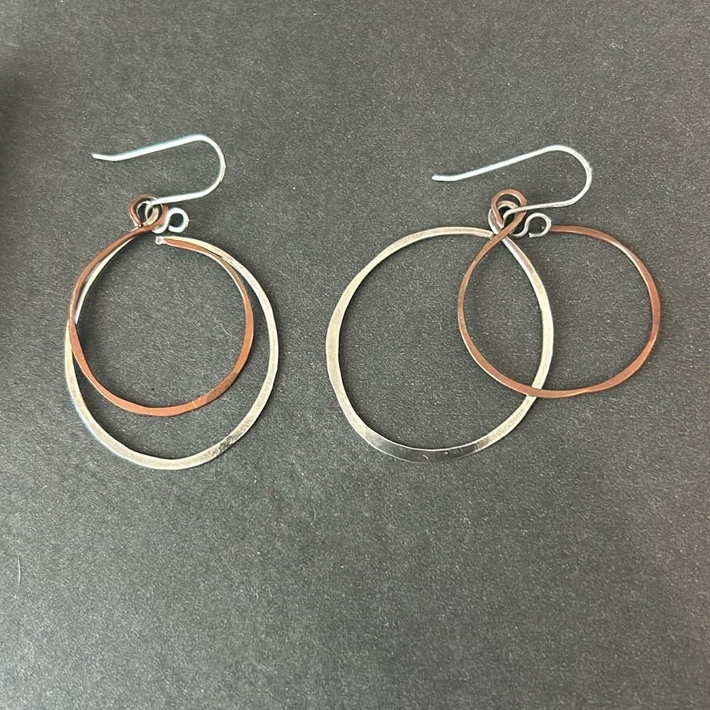 Silver hoop earrings. Bought in Asheville NC at elementality